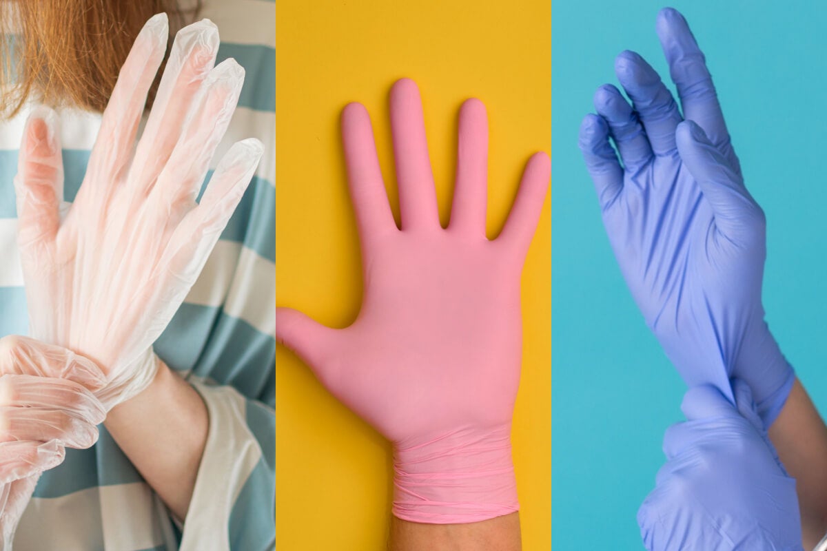 Diferencias entre guantes de nitrilo, vinilo y látex