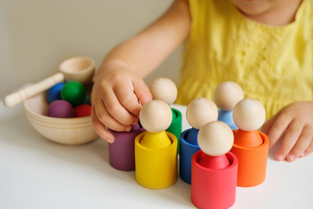 Juguetes Montessori para el desarrollo del bebé, juego de