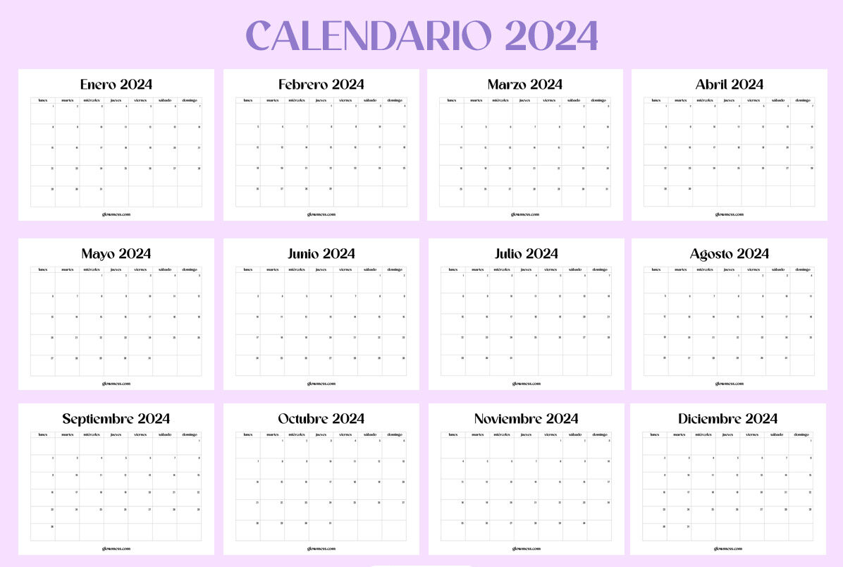 calendario para imprimir 2024 –